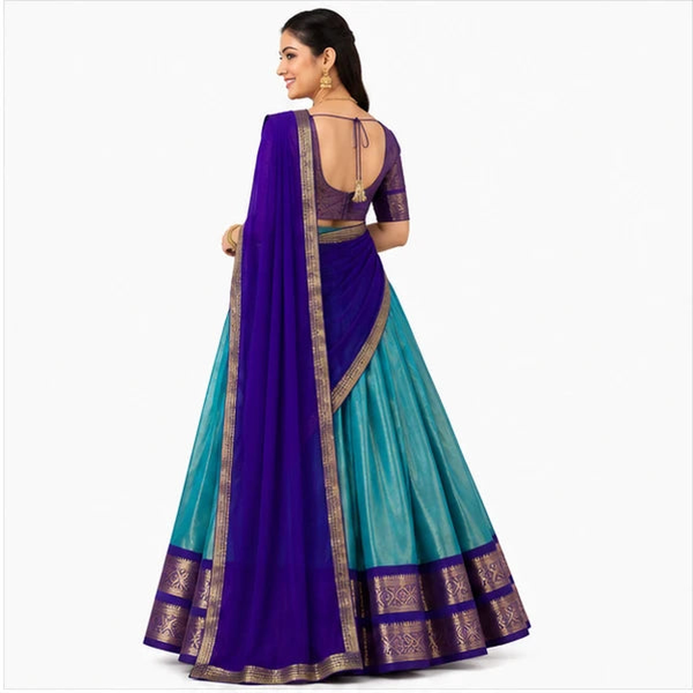 Kanchipuram Zari Weaving Traditional Lehenga Choli