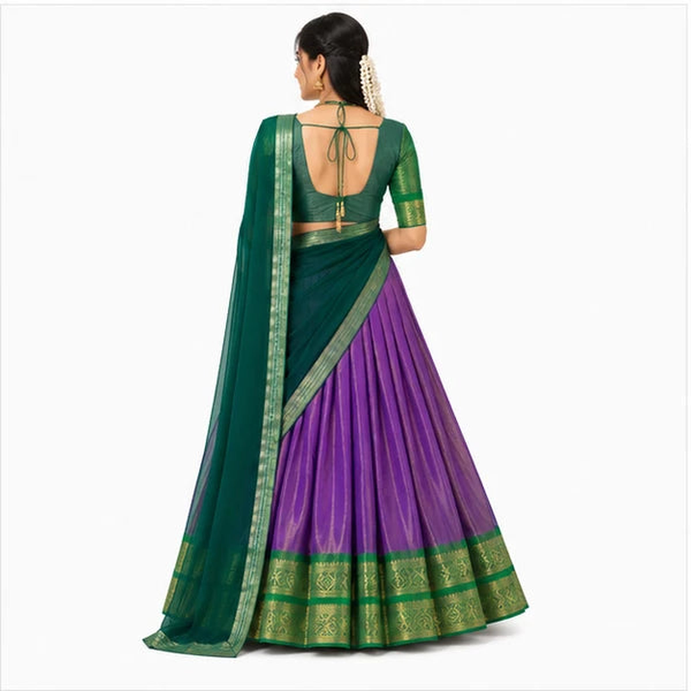 Kanchipuram Zari Weaving Traditional Lehenga Choli