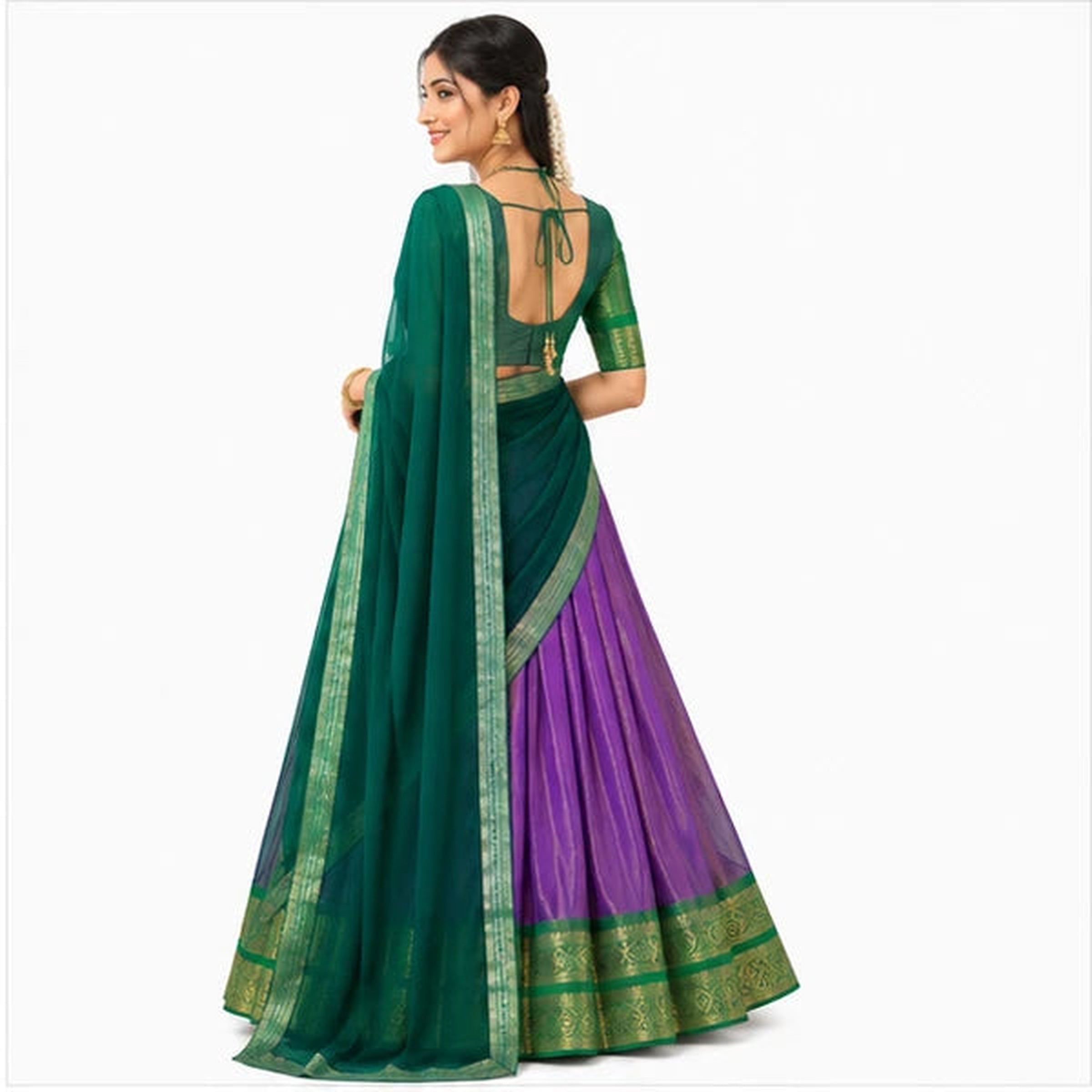 Kanchipuram Zari Weaving Traditional Lehenga Choli