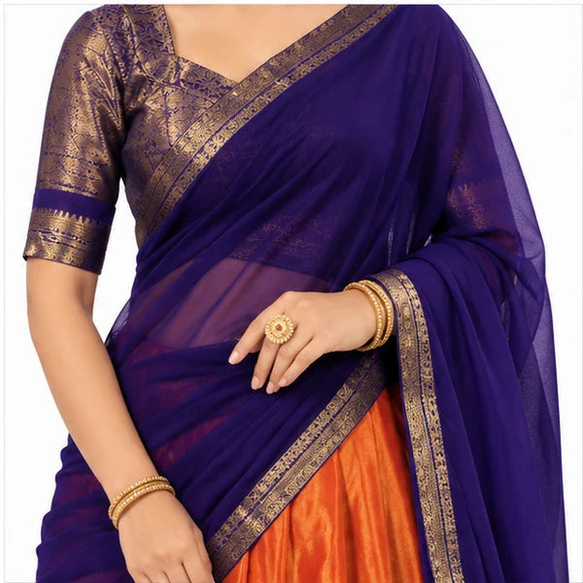 Kanchipuram Zari Weaving Traditional Lehenga Choli