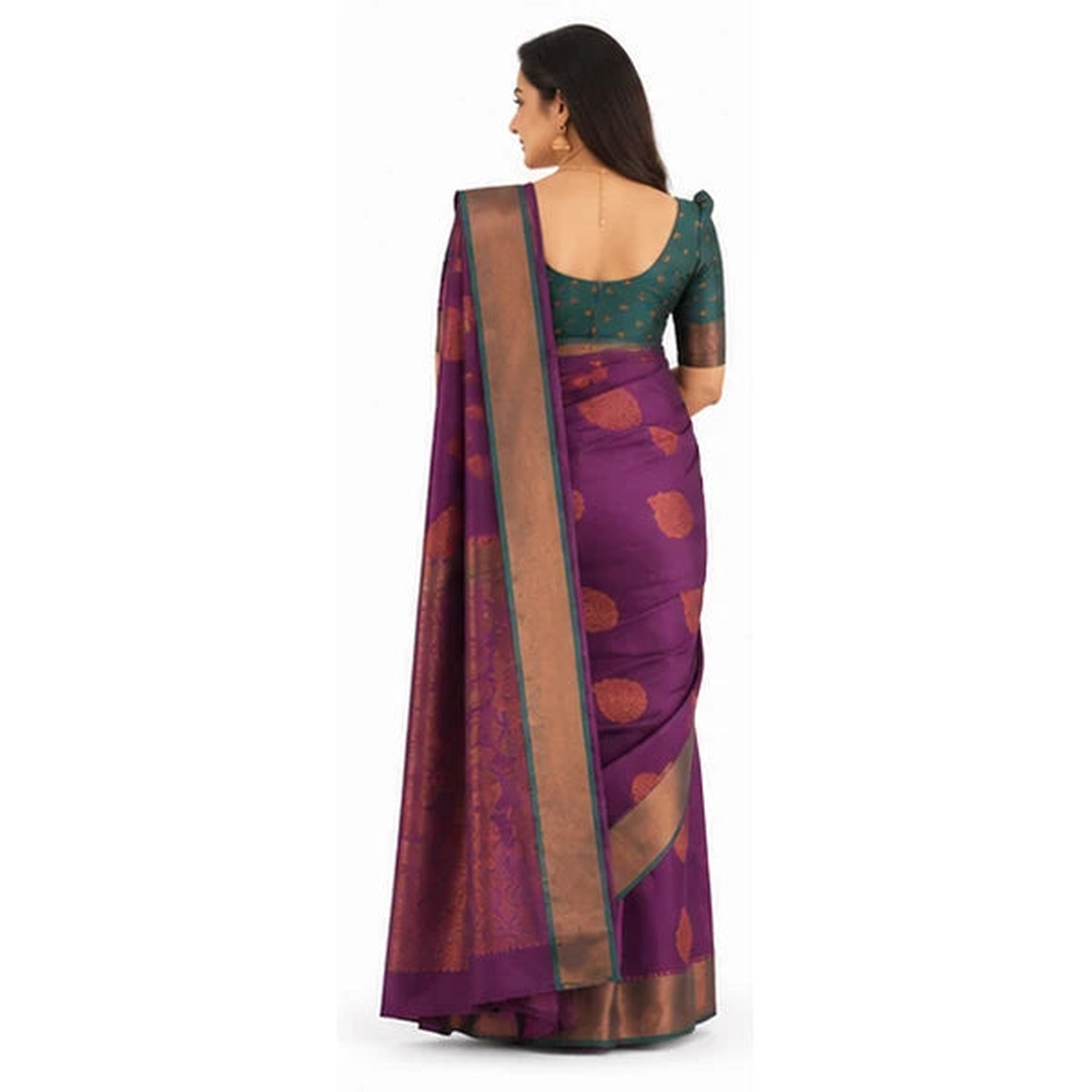 Lichi Silk Saree mit Jacquard Work – Indischer Damen Saree
