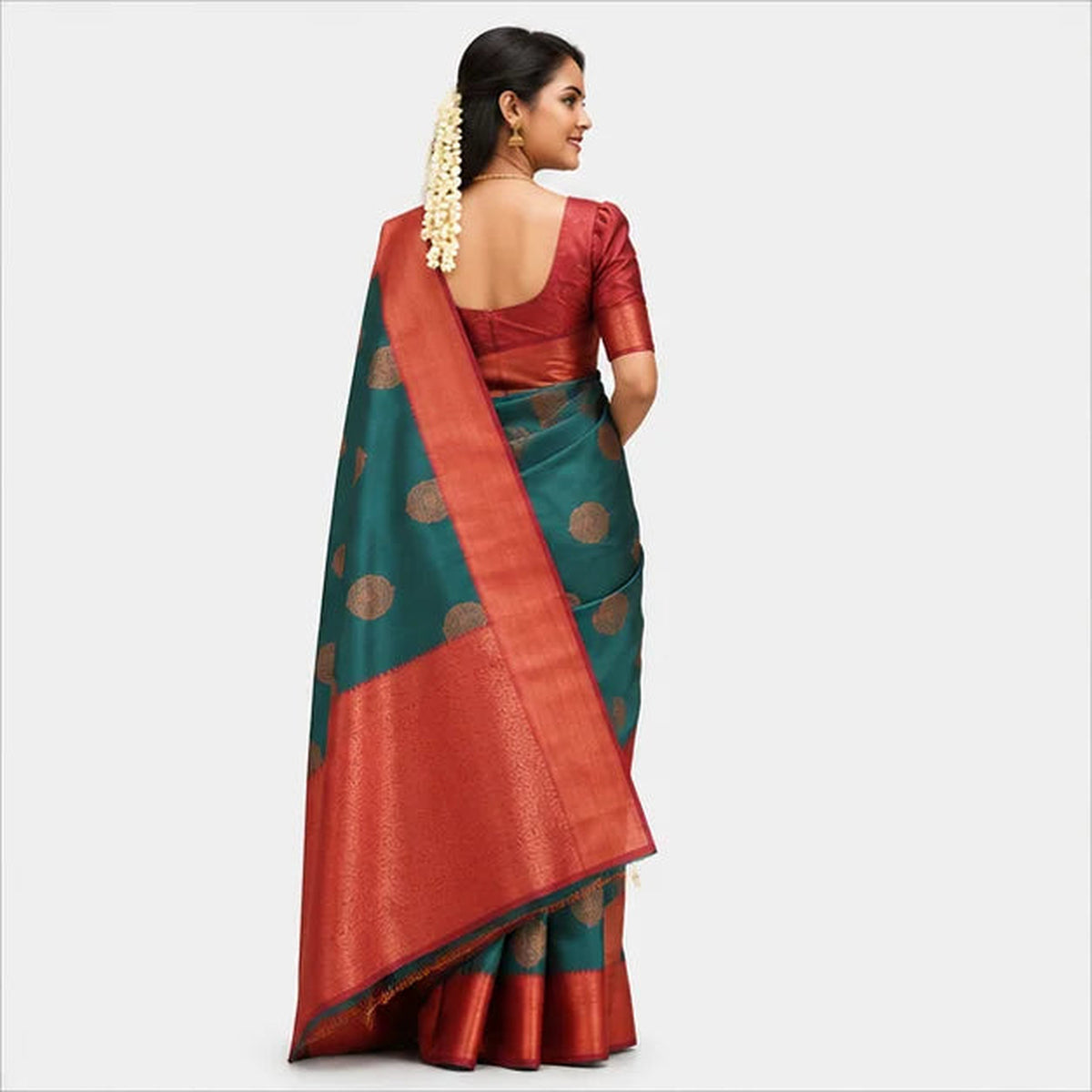 Lichi Silk Saree mit Jacquard Work – Indischer Damen Saree