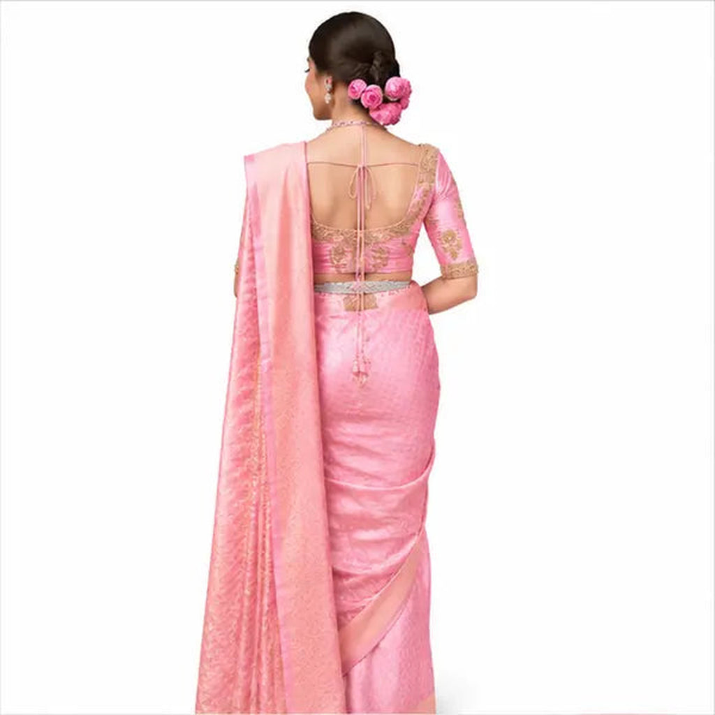 Lichi Soft Silk Saree mit Rich Pallu & Jacquard – Indischer Hochzeit Saree