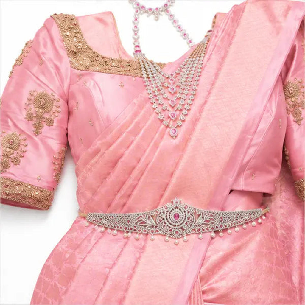 Lichi Soft Silk Saree mit Rich Pallu & Jacquard – Indischer Hochzeit Saree