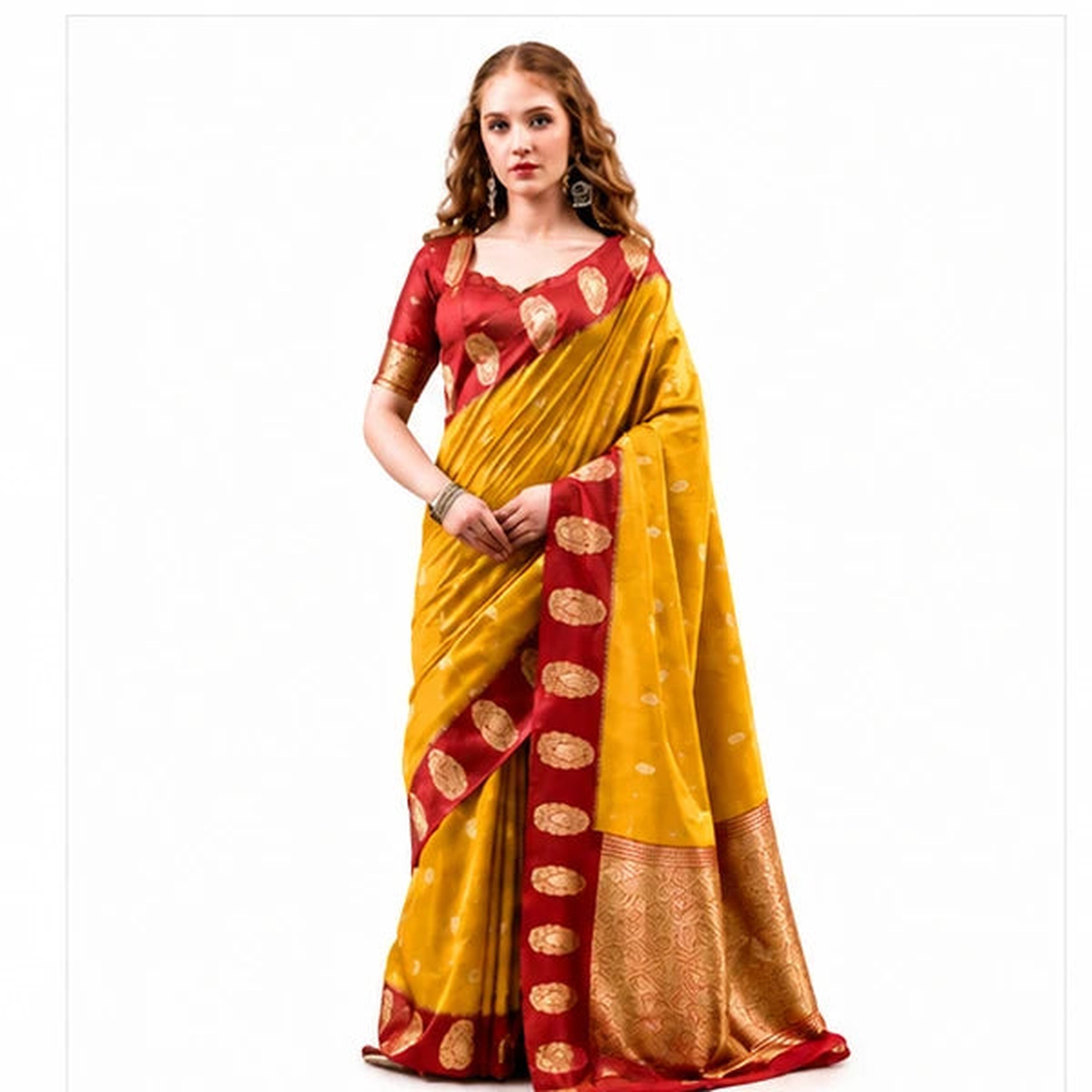 Poly Cotton Zari Weaving Saree Collection