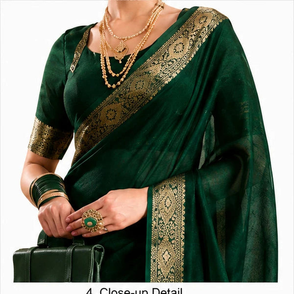 Poly Shimmer Zari Weaving Saree