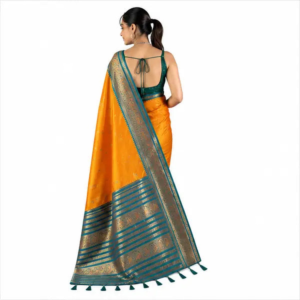 Premium Soft Silk Saree mit Zari-Bordüre – Indischer Damen Saree