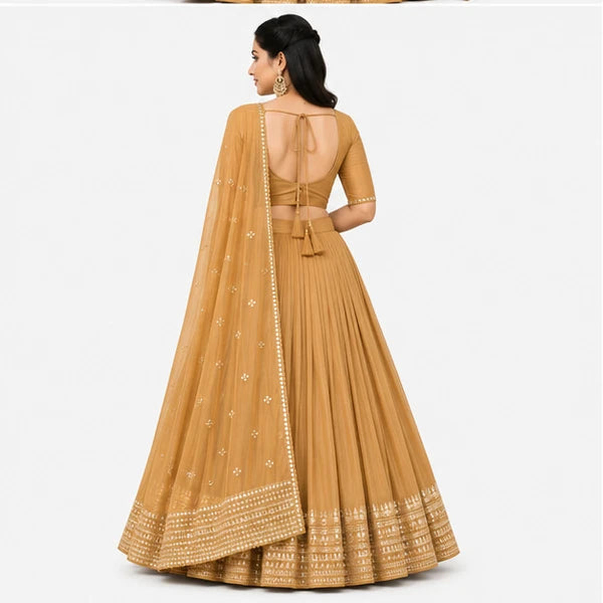 Pure Chanderi Plain Zari Worked Lehenga Choli Collection