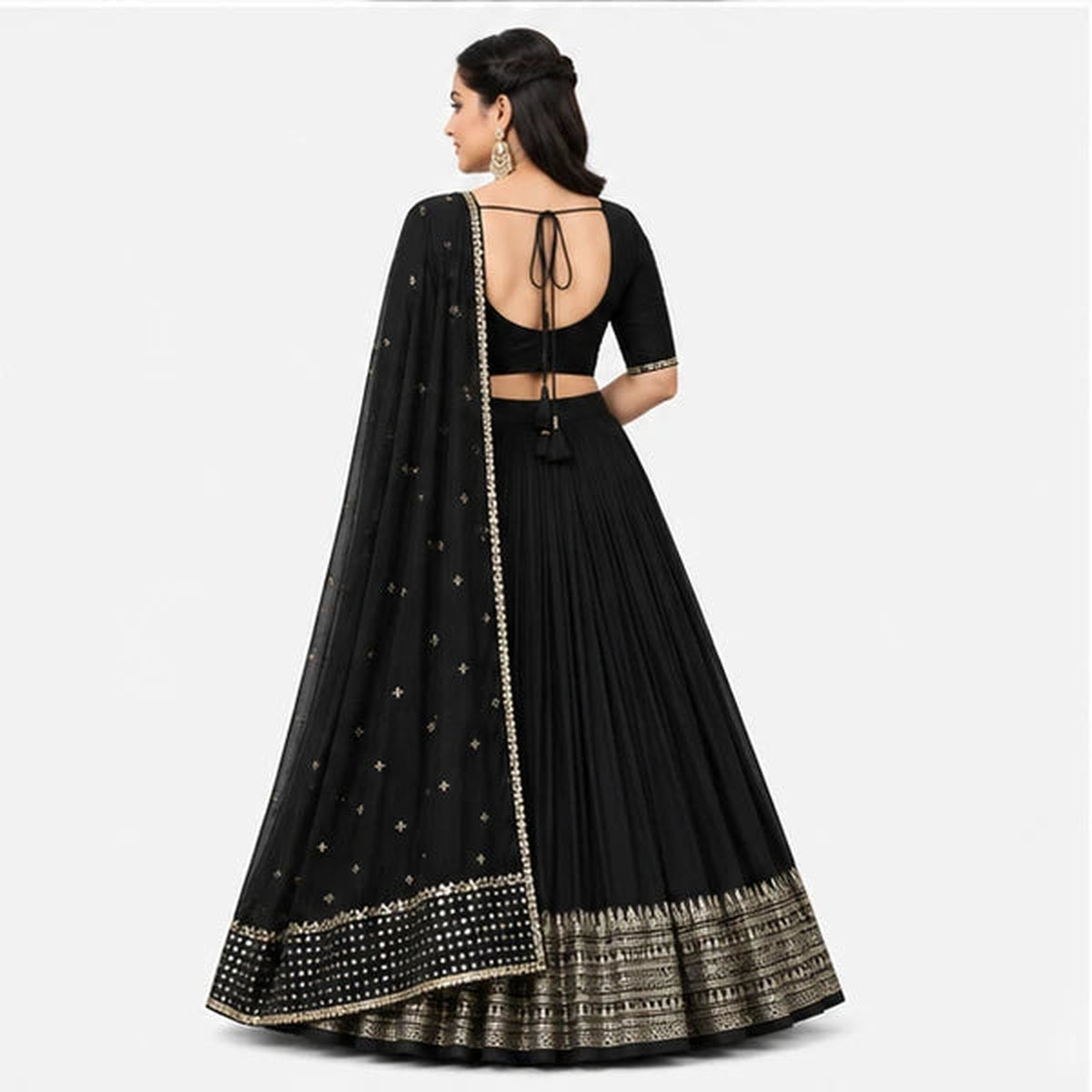 Pure Chanderi Plain Zari Worked Lehenga Choli Collection