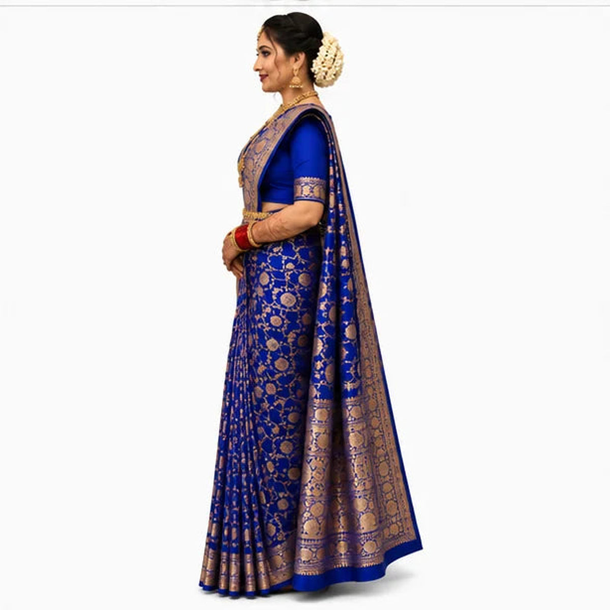 Soft Lichi Silk Saree for Women – Elegant Jacquard Saree with Blouse