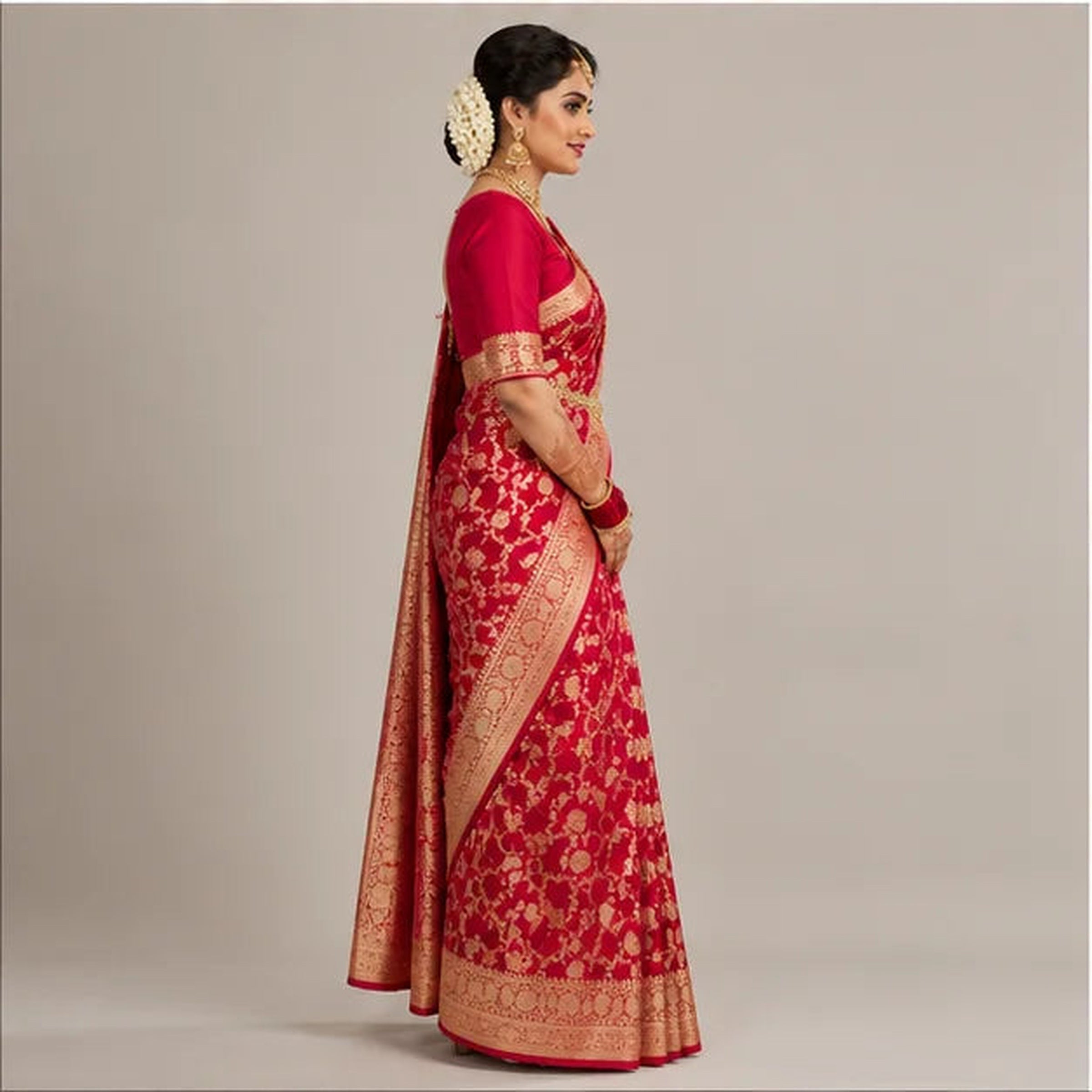 Soft Lichi Silk Saree for Women – Elegant Jacquard Saree with Blouse