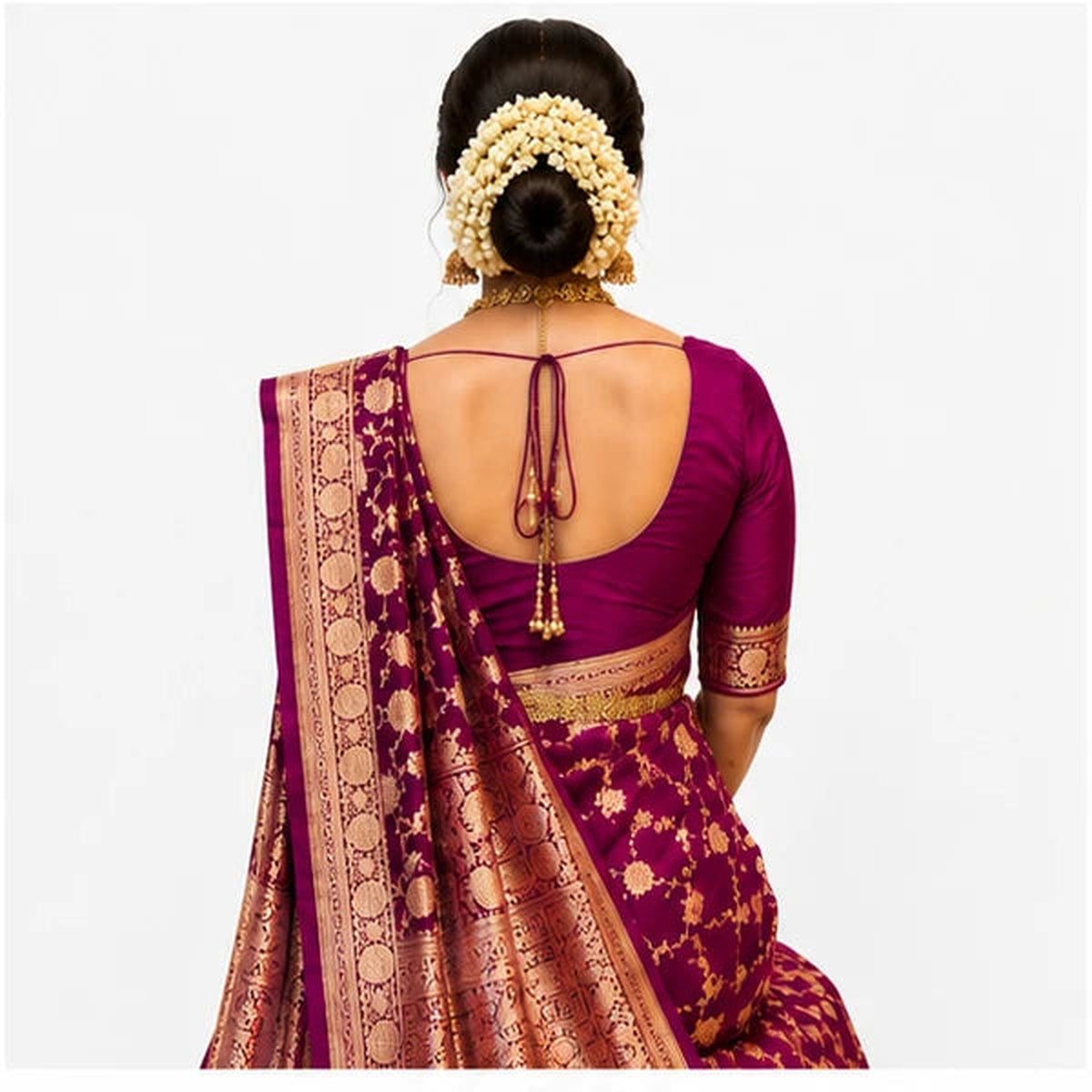 Soft Lichi Silk Saree for Women – Elegant Jacquard Saree with Blouse