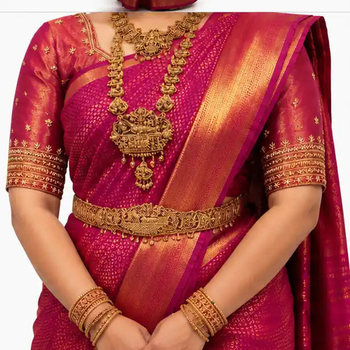 Soft Lichi Silk Saree for Women – Elegant Jacquard Saree with Blouse