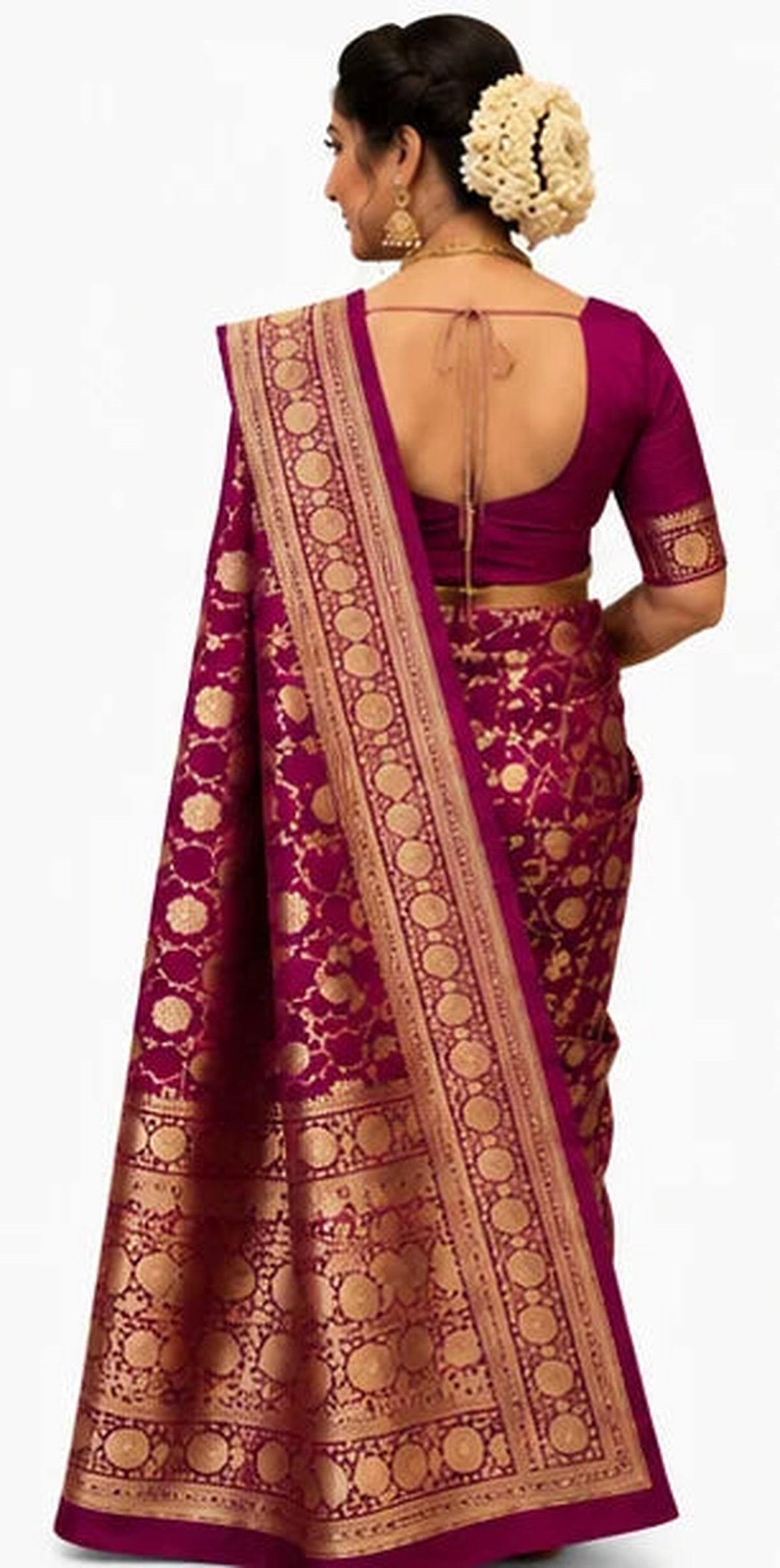 Soft Lichi Silk Saree for Women – Elegant Jacquard Saree with Blouse