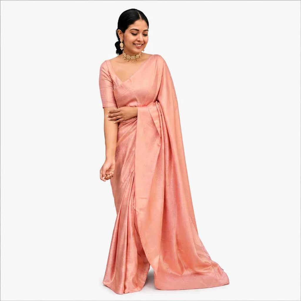 Soft Lichi Silk Saree mit Jacquard Work – Indischer Damen Saree