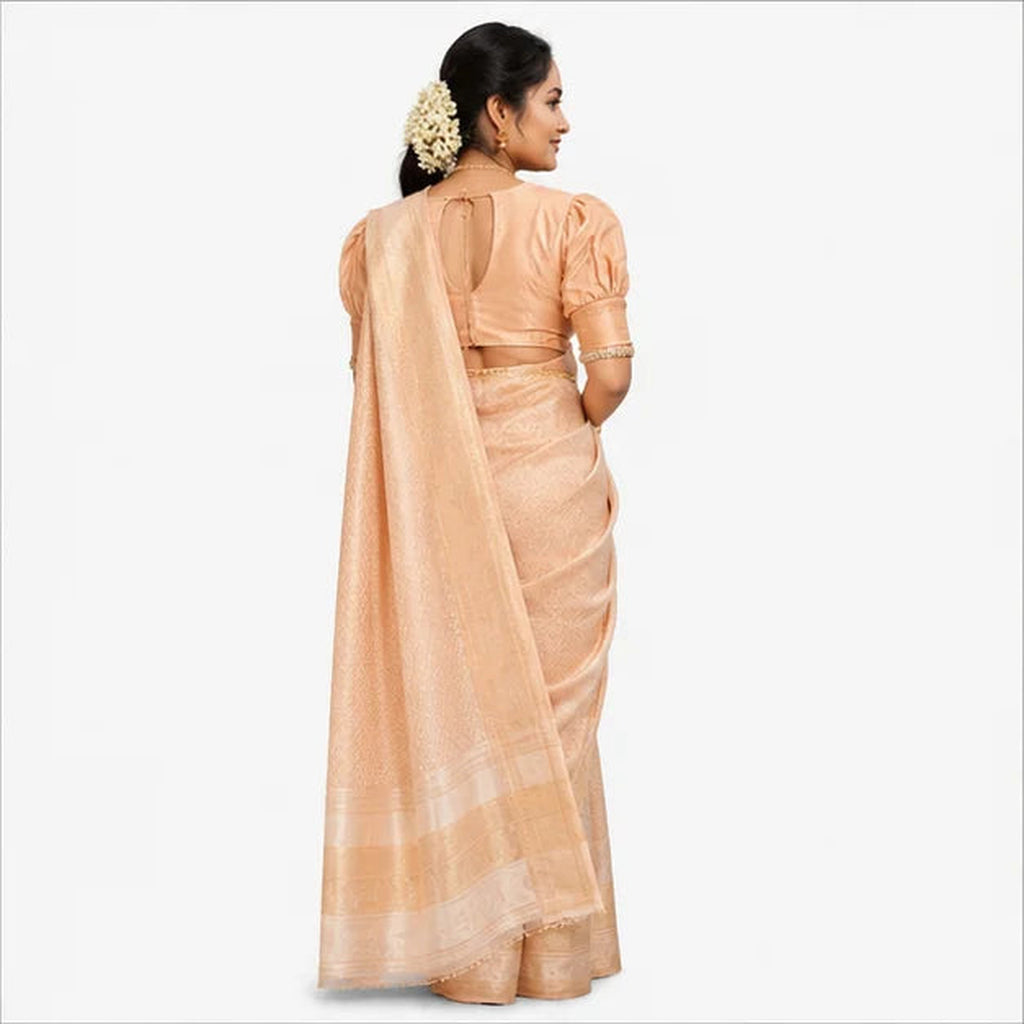 Soft Lichi Silk Saree mit Jacquard Work – Indischer Damen Saree