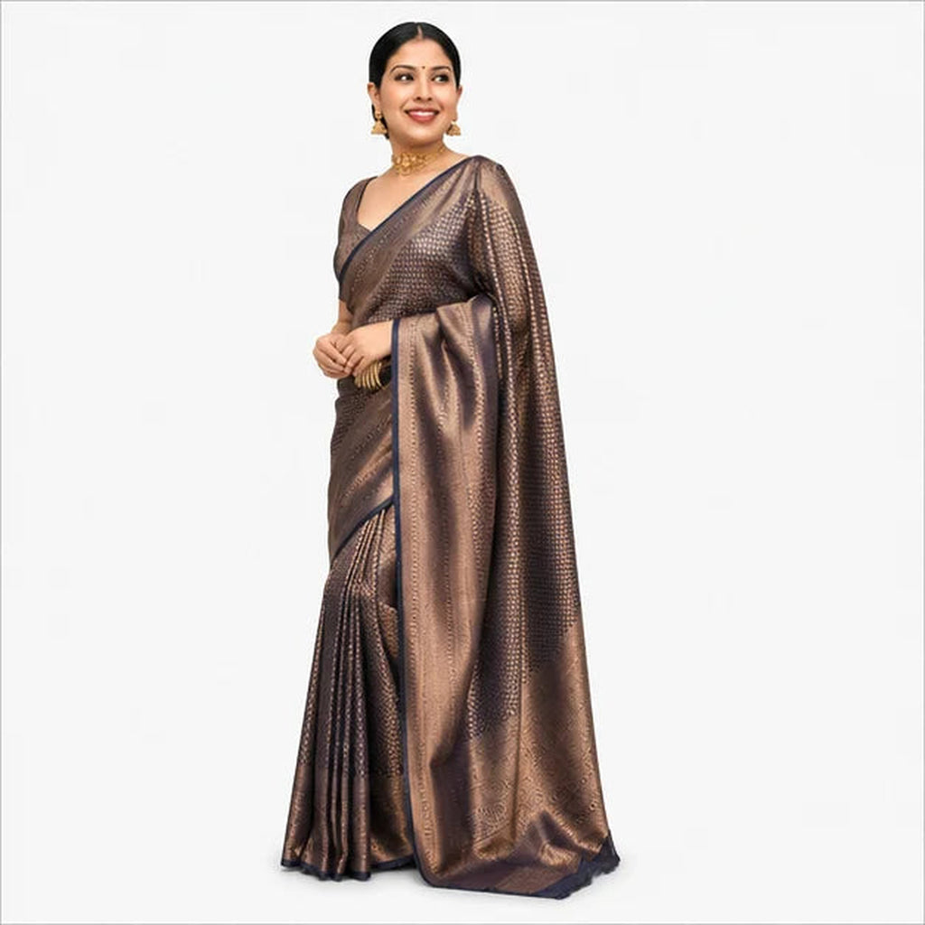 Soft Lichi Silk Saree mit Jacquard Work – Indischer Damen Saree