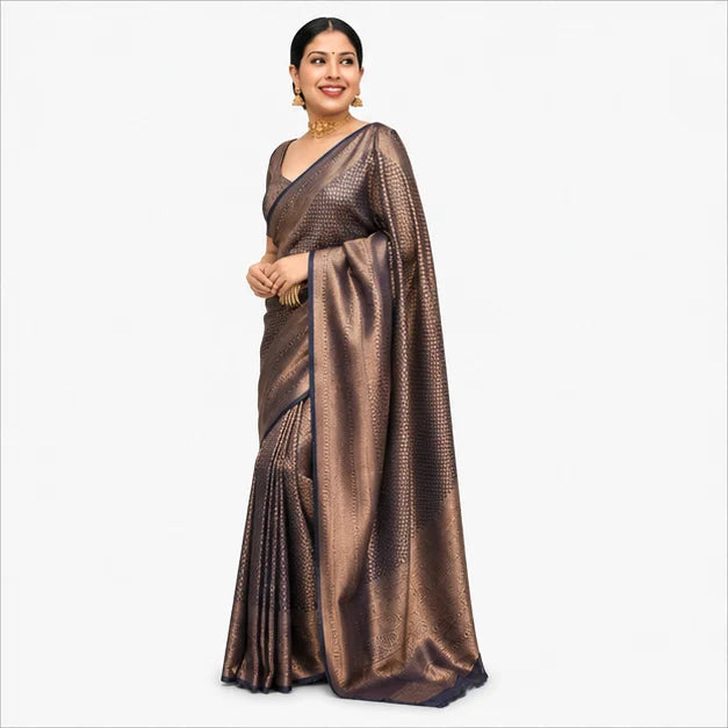 Soft Lichi Silk Saree mit Jacquard Work – Indischer Damen Saree