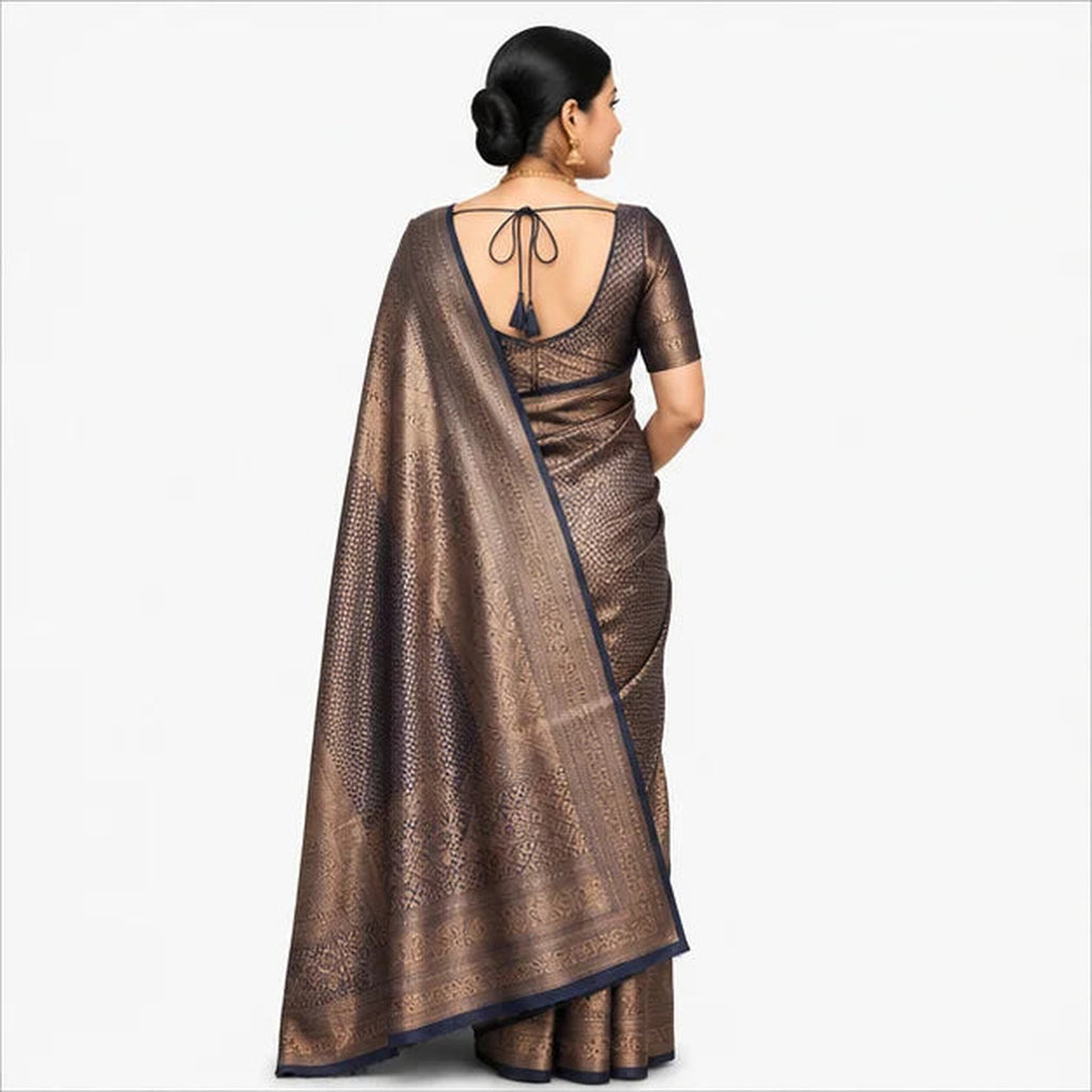 Soft Lichi Silk Saree mit Jacquard Work – Indischer Damen Saree