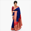 Soft Paithani Silk Saree mit Rich Zari – Indischer Damen Saree green purple