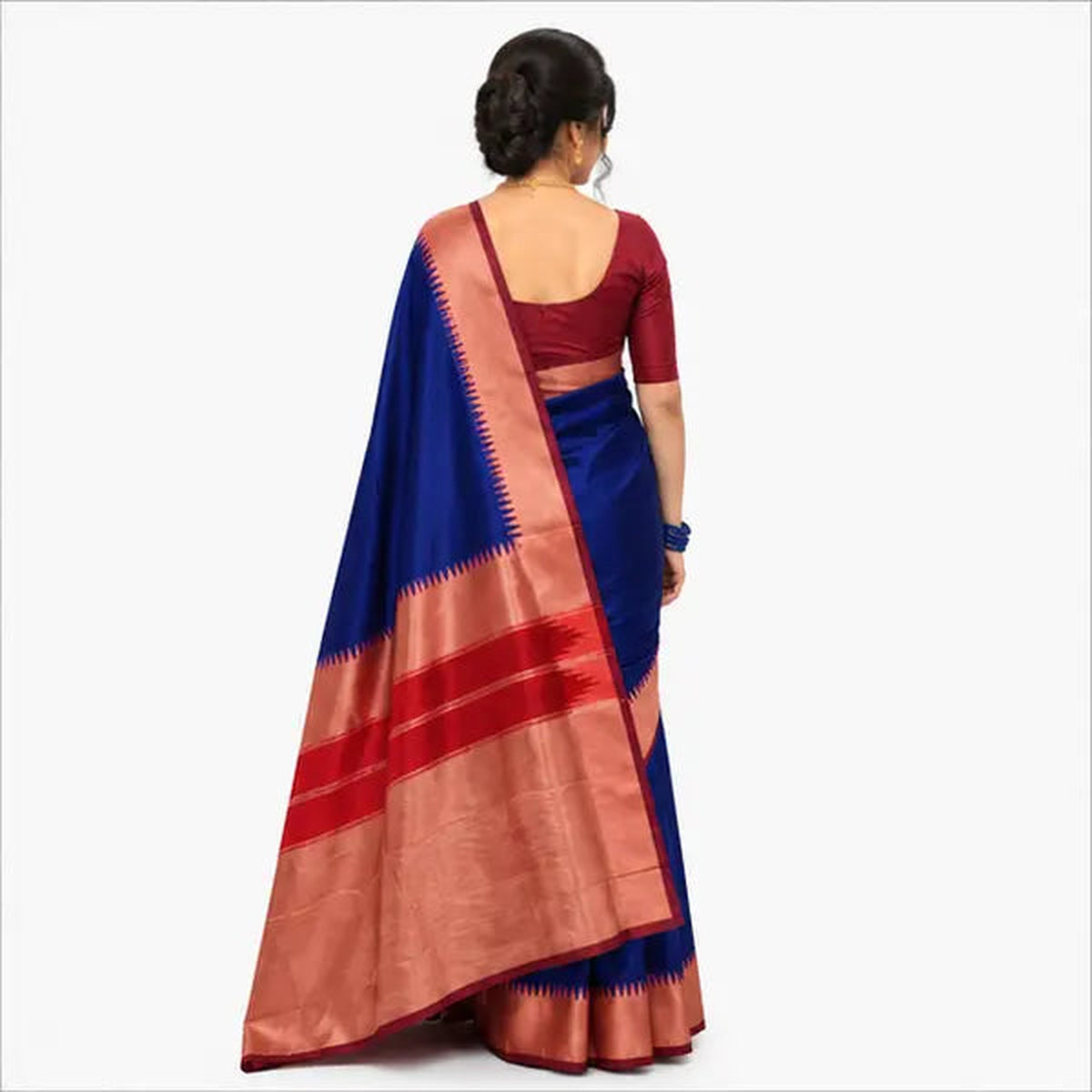 Soft Paithani Silk Saree mit Rich Zari – Indischer Damen Saree green purple