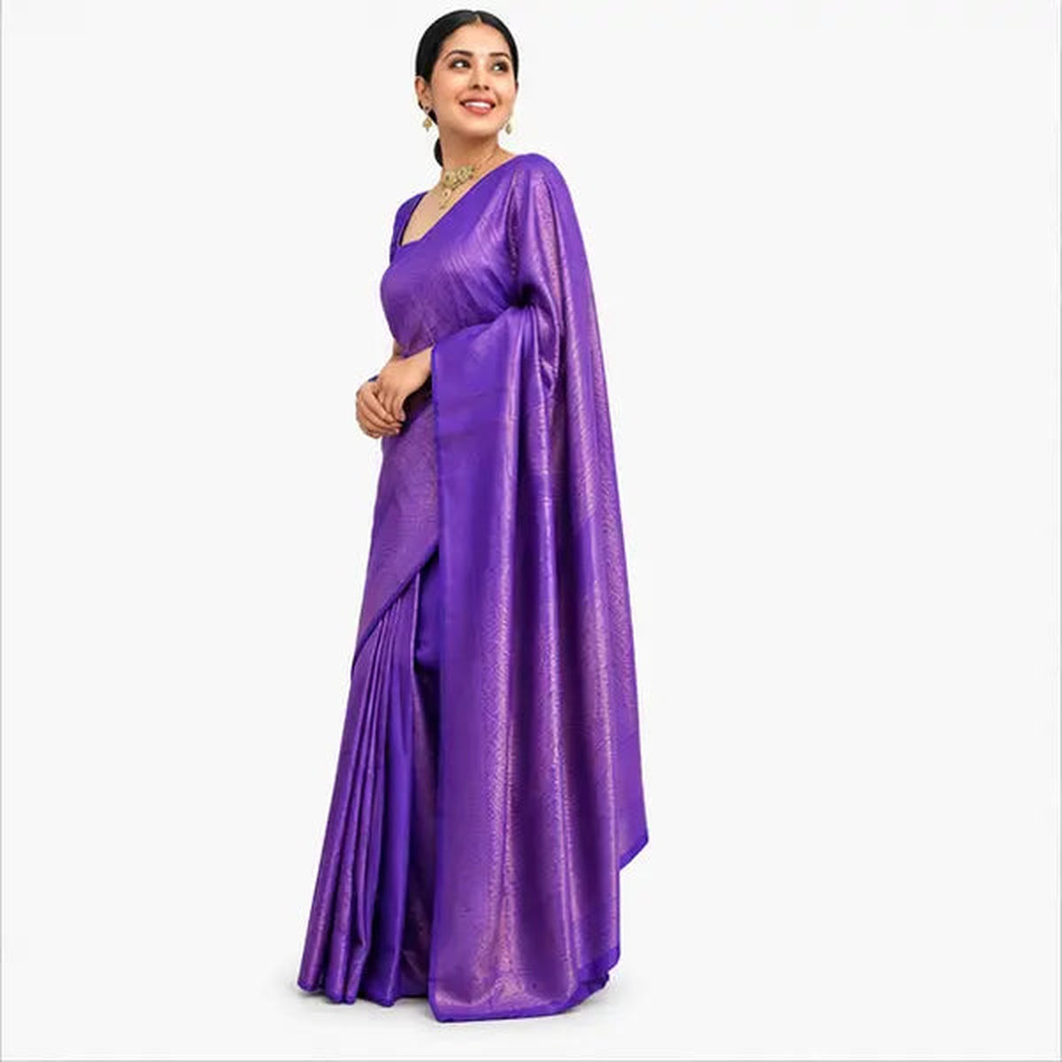 Soft Paithani Silk Saree mit Rich Zari – Indischer Damen Saree  purple