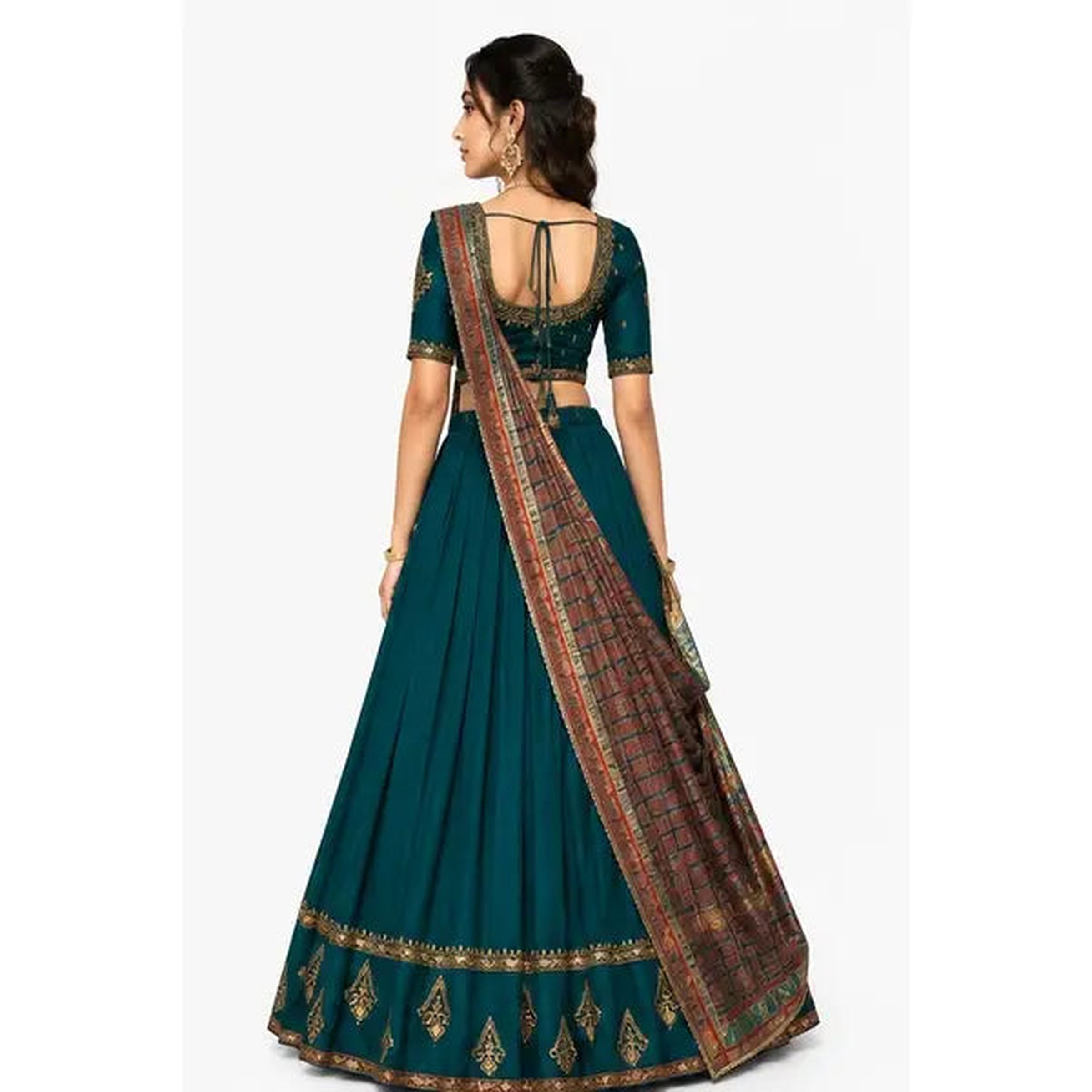 Vichitra Silk Thread Embroidered Lehenga Choli Collection