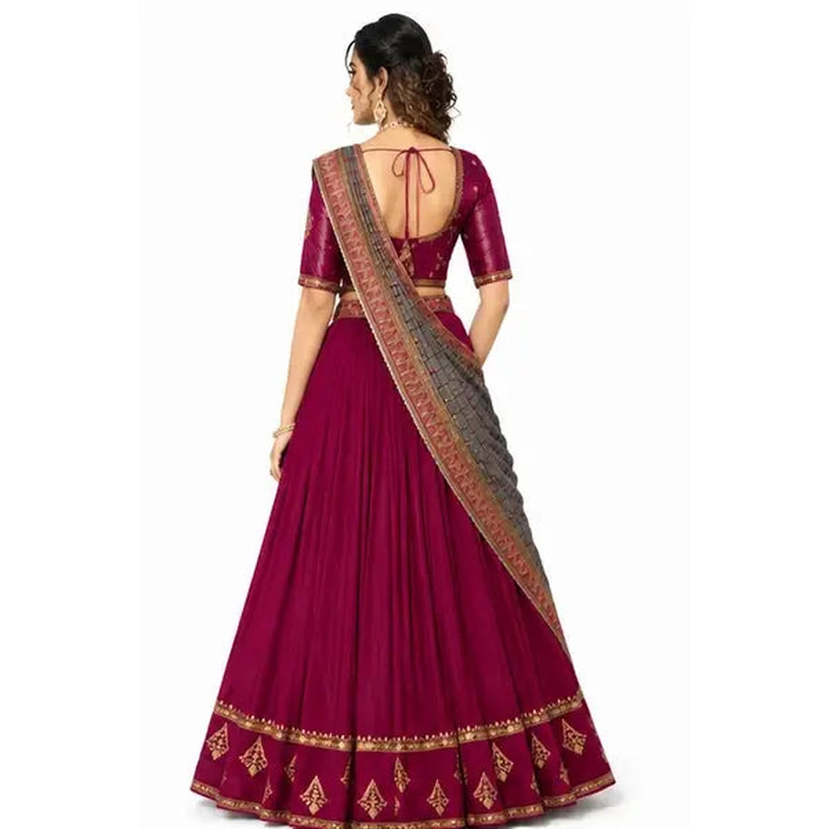 Vichitra Silk Thread Embroidered Lehenga Choli Collection
