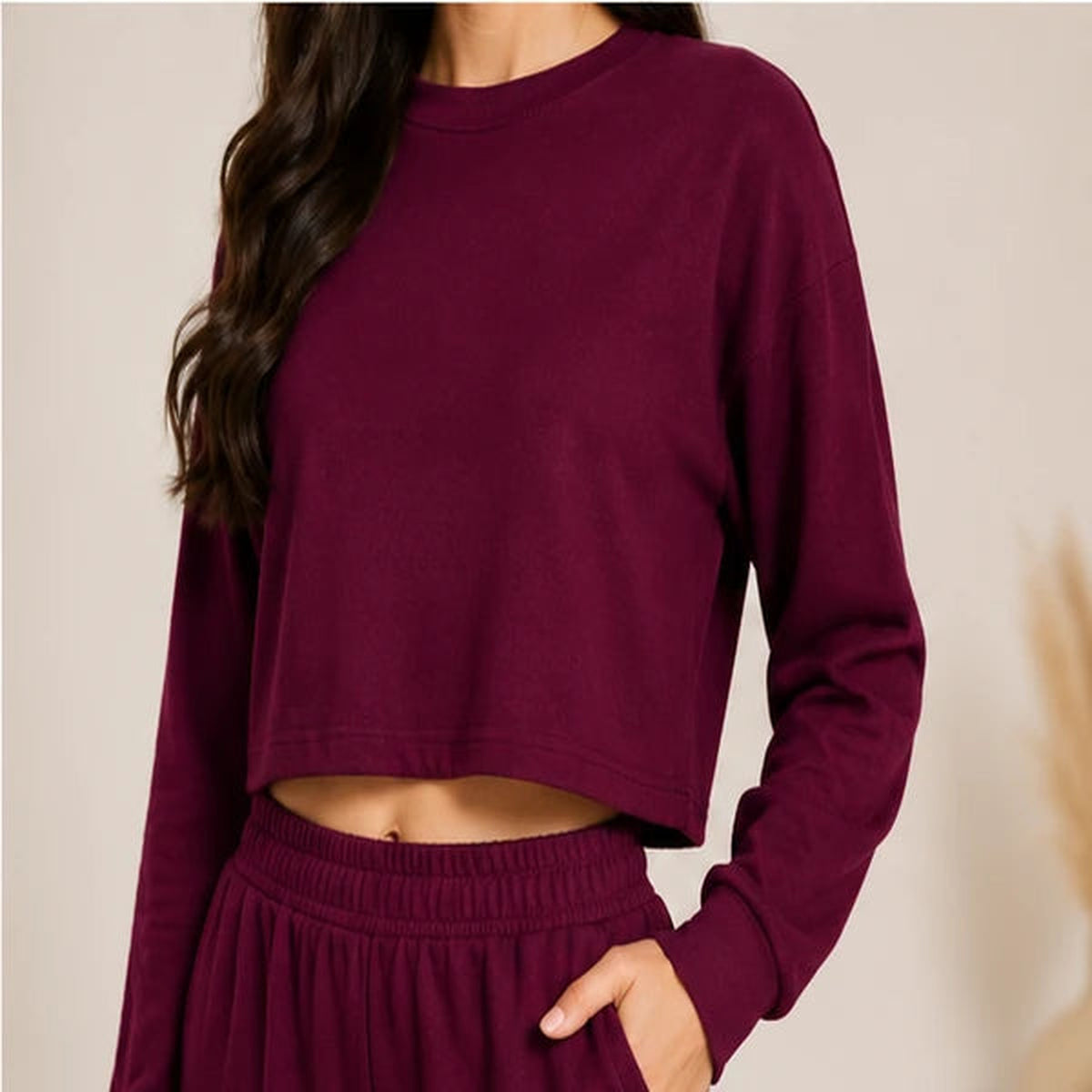 Women’s Lycra Polyester Co-Ord Set – Trendy Top & Trousers