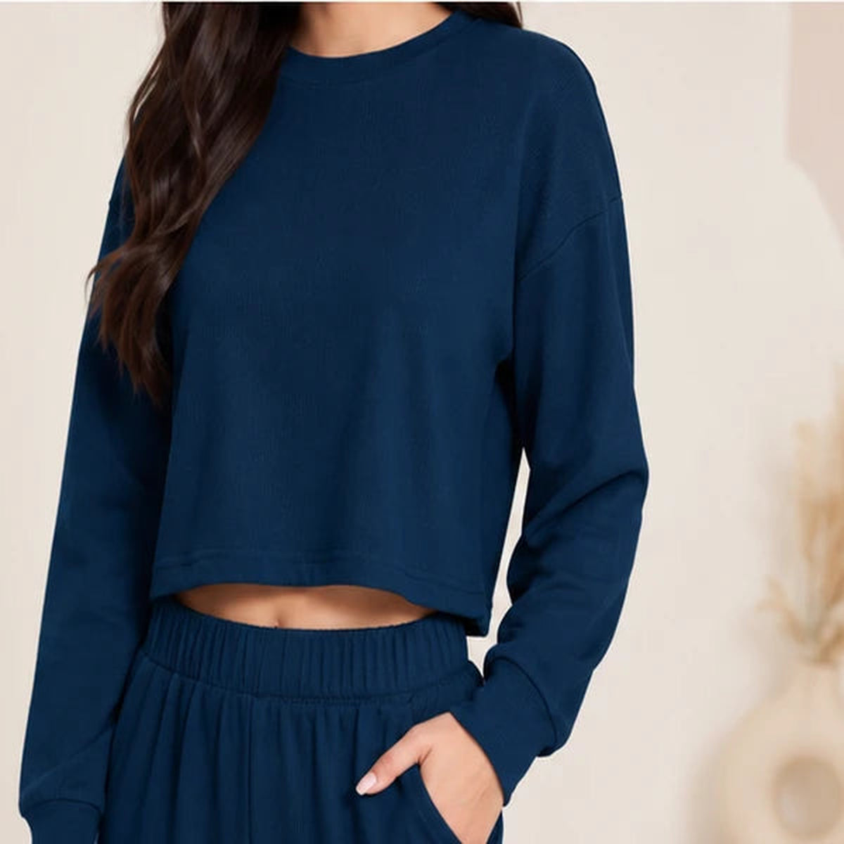 Women’s Lycra Polyester Co-Ord Set – Trendy Top & Trousers