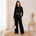 Women’s Lycra Polyester Co-Ord Set – Trendy Top & Trousers